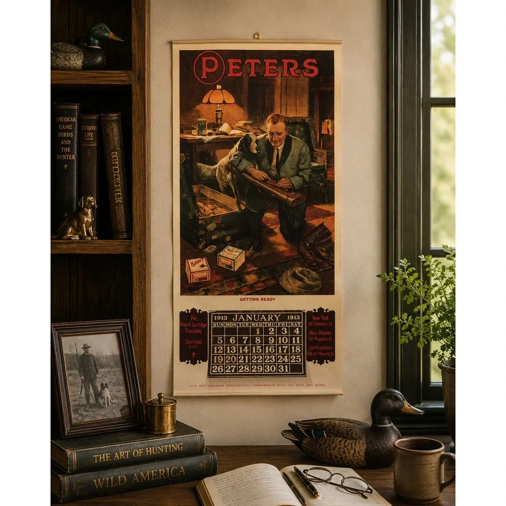 Vtg Peters Cartridge Company Advertising Calendar 1986 Reproduction Hunting Art